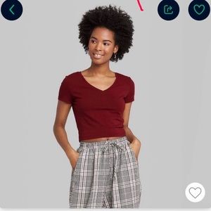 Burgundy Colored V neck~new w tags